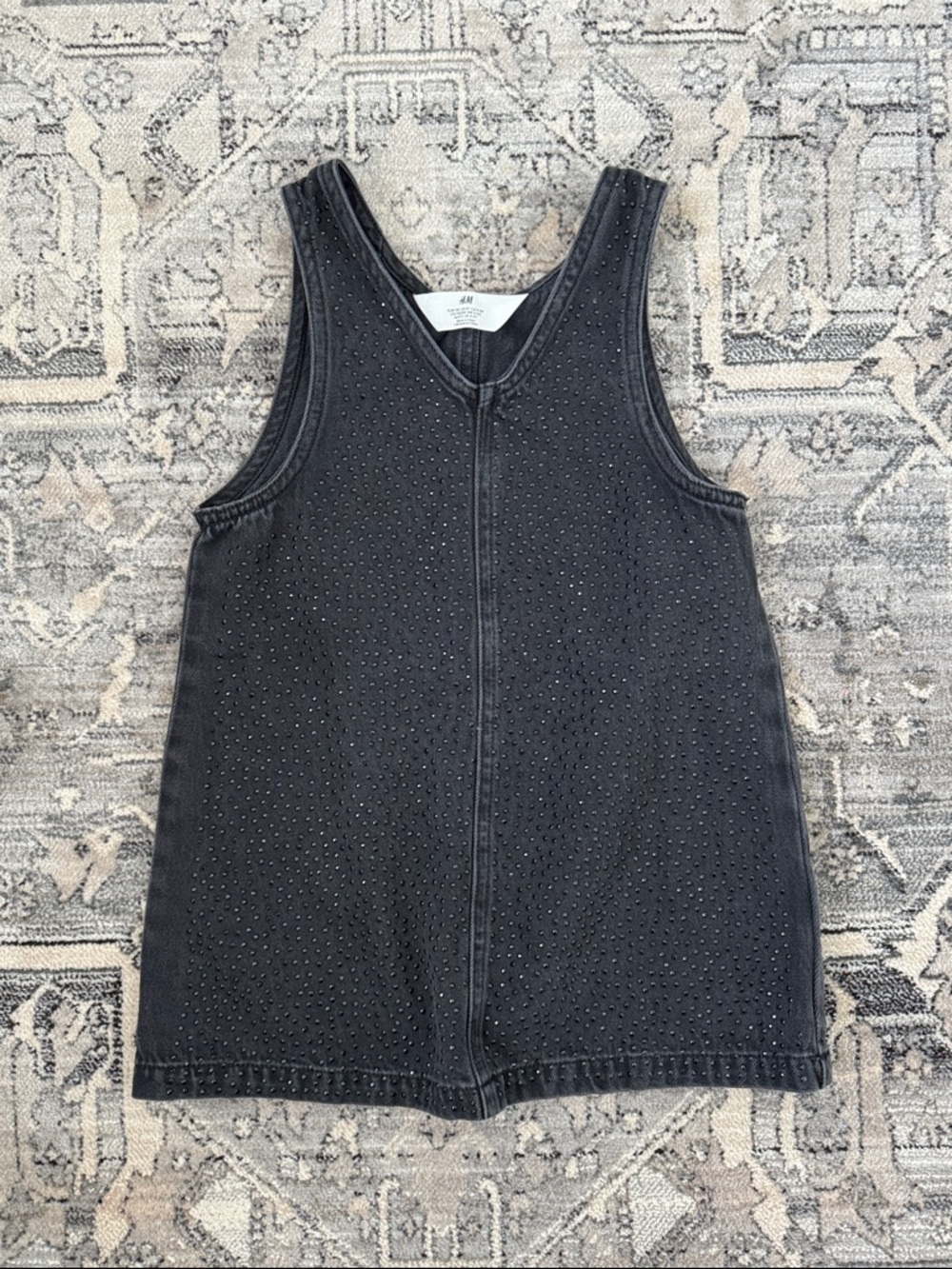 H&M Charcoal Black Studded Denim Dress